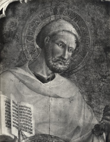Anonimo — Stefano di Giovanni di Consolo da Cortona (Sassetta) - sec. XV - Pala della Madonna della Neve: San Pietro — particolare
